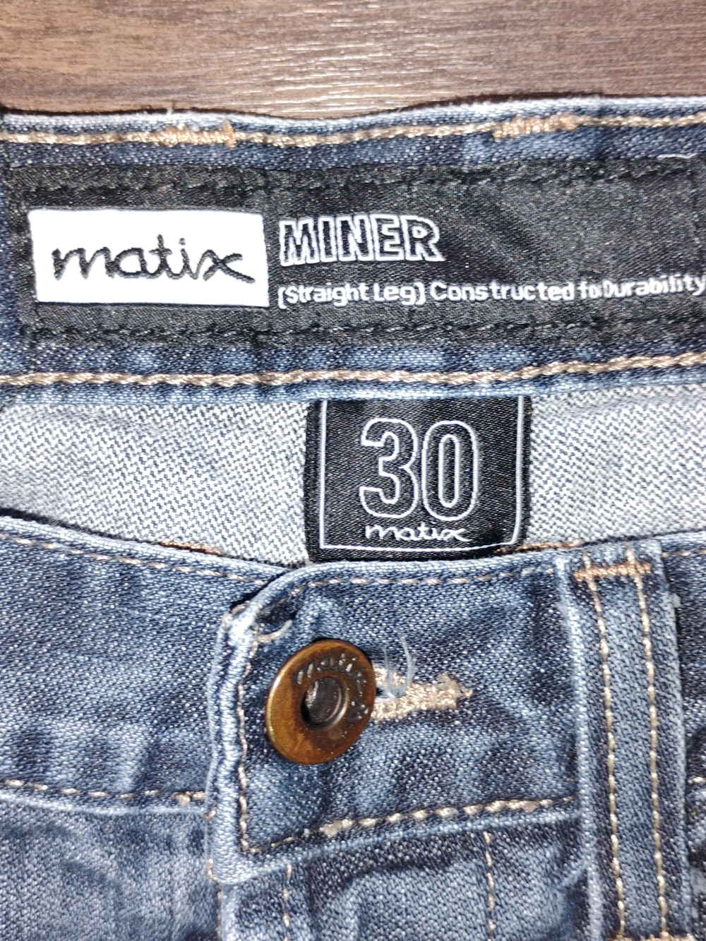 Straight Leg Men's Jeans - Blue - Picture 2 of 4